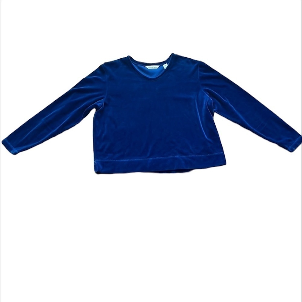 Bechamel petites vintage navy blue velour top Size Medium Petite